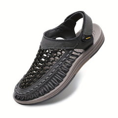 Men's Closed Toe Knit Sandals Durable Non Slip Outdoor Shoes