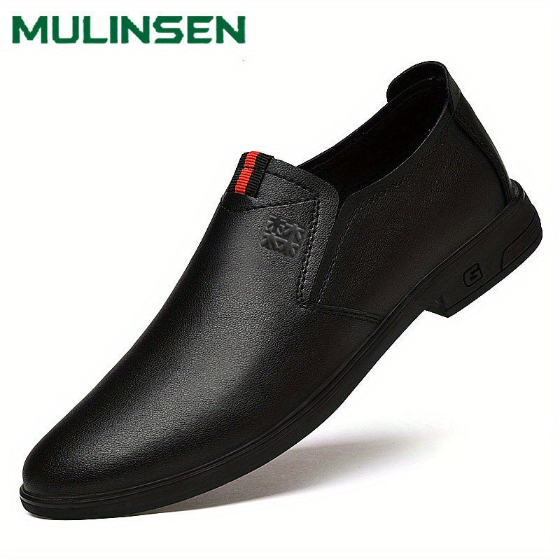 Men's No Tie Leather Slip On Shoes Smart Casual Outdoor Walking Shoes
