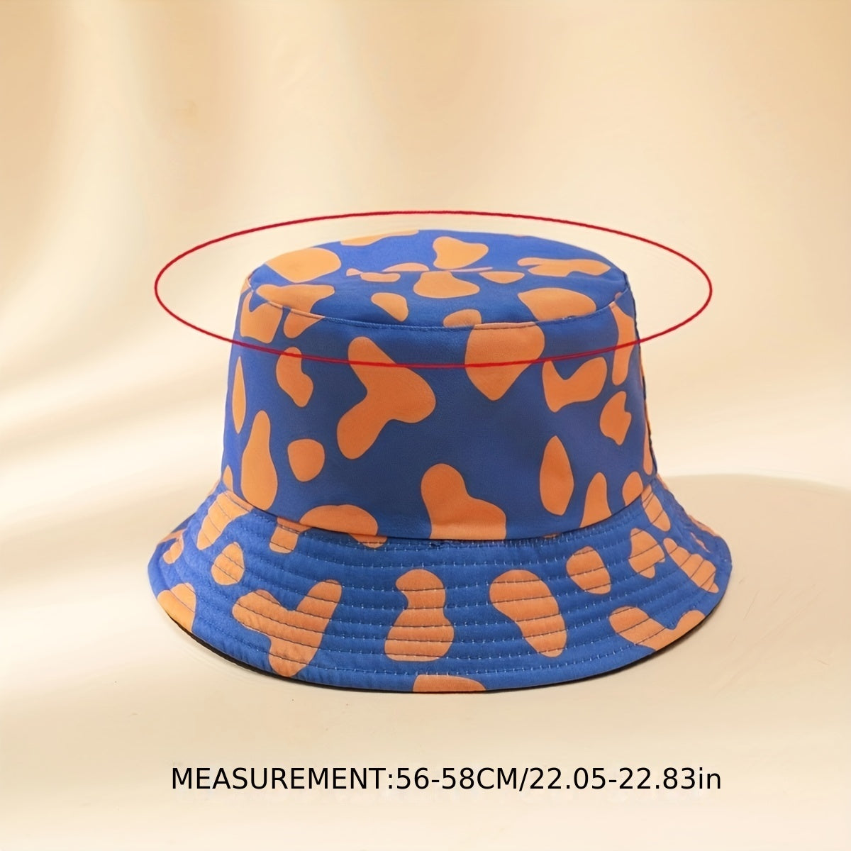 Cartoon Spots Print Bucket Hat Reversible Foldable Basin Hat