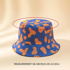 Cartoon Spots Print Bucket Hat Reversible Foldable Basin Hat
