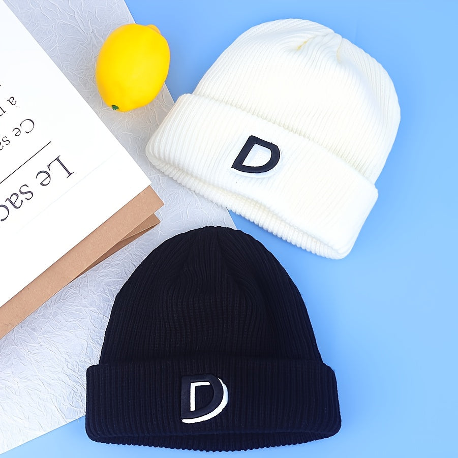 D Embroidered Knitted Hat Men Beanie Hat