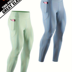 Men's Solid Pocket Leggings Active Quick Drying Sports Compression Pants