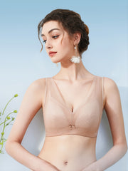 Women's Solid Full Cover Cup Bra Comfortable Wide Shoulder Strap Bra