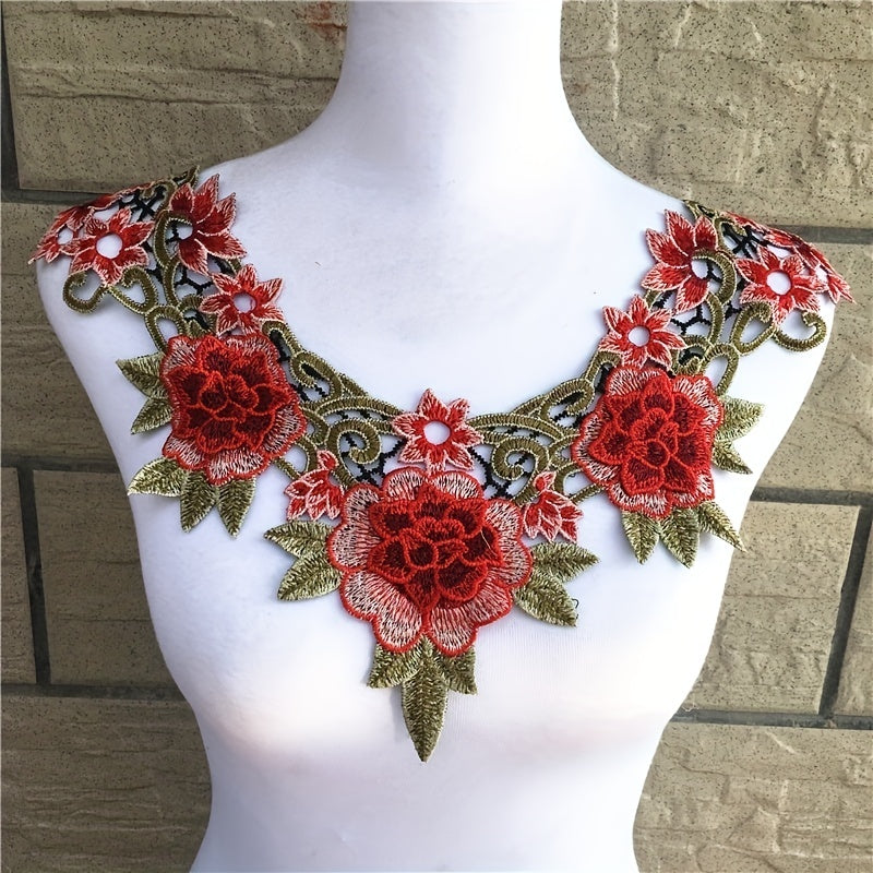 1pc Flower Venise Lace Sewing Applique Lace Collar Neckline DIY Craft