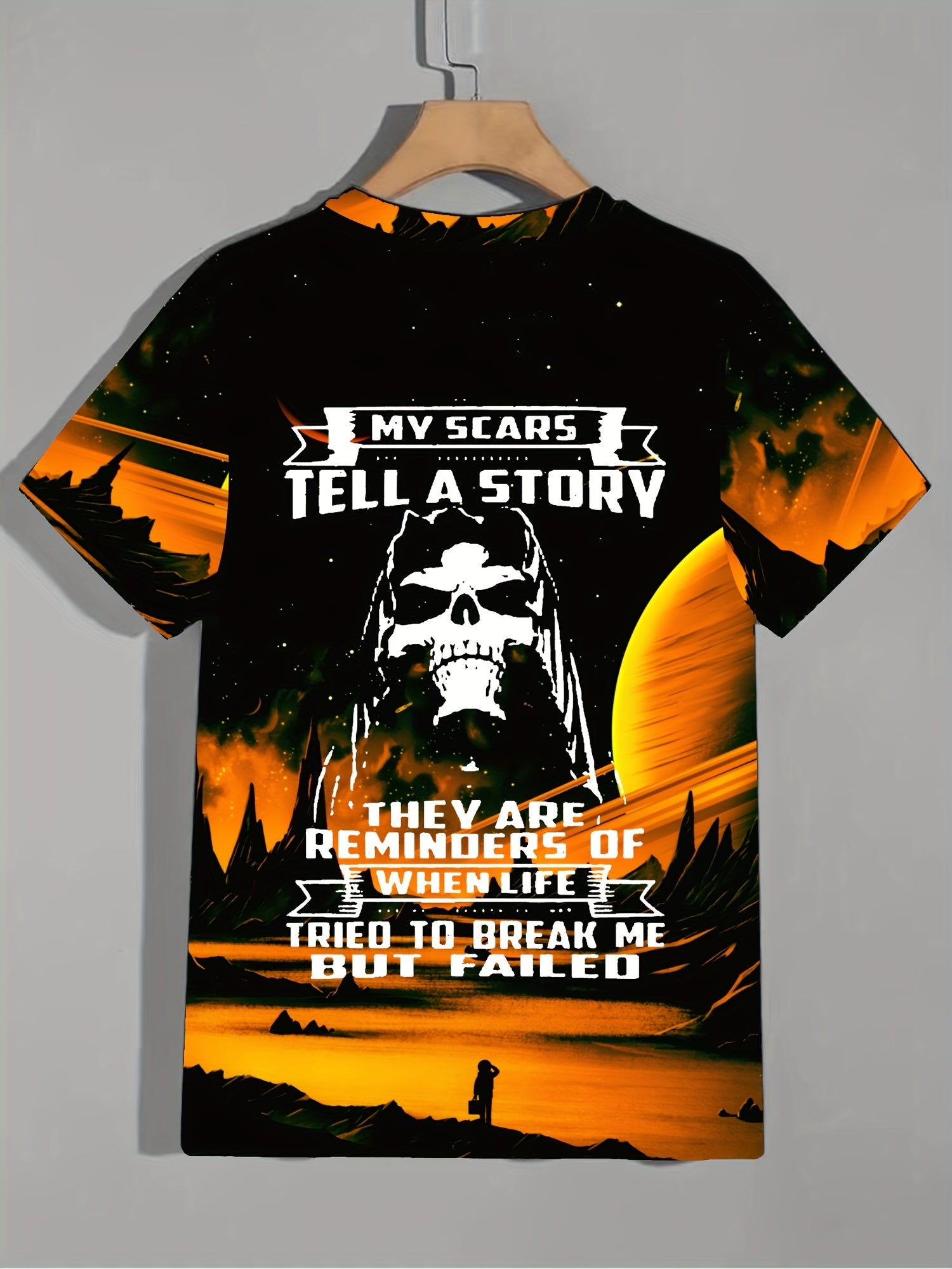 Skull And Letters Men's Graphic T-shirt for Summer