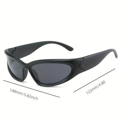 Y2K Wrap Around Sunglasses Cyberpunk Mirror Lens UV400