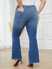 Ombre Ripped High Rise Flared Leg Jeans