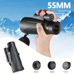 HD Monocular Telescope for Birdwatching with Phone Adapter & Tripod