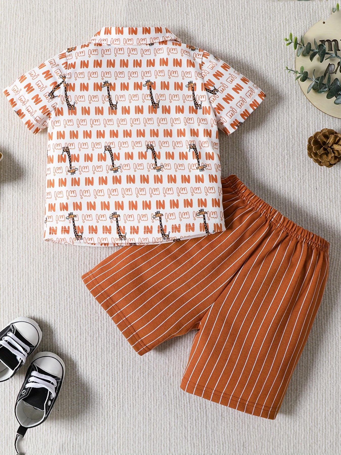 2pcs Boys Plaid Shirt&Shorts Set Summer Kids Clothing