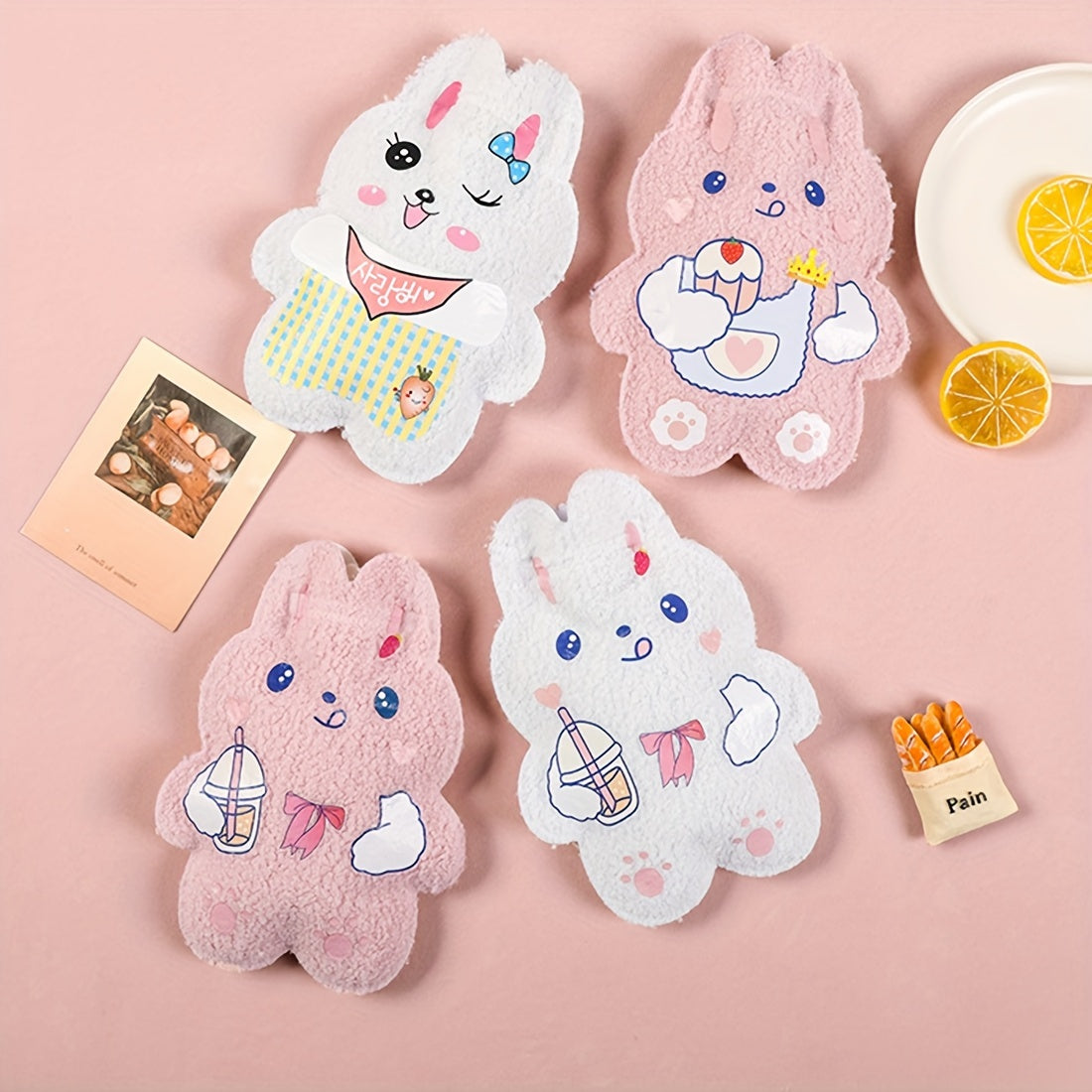 Cartoon Teddy Velvet Hot Water Bag Hand Warmer Hot Compress Water Bag 350ml
