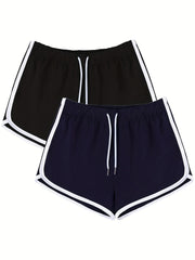 Contrast Binding Sports Running Shorts Gym Yoga Shorts Women's Activewear