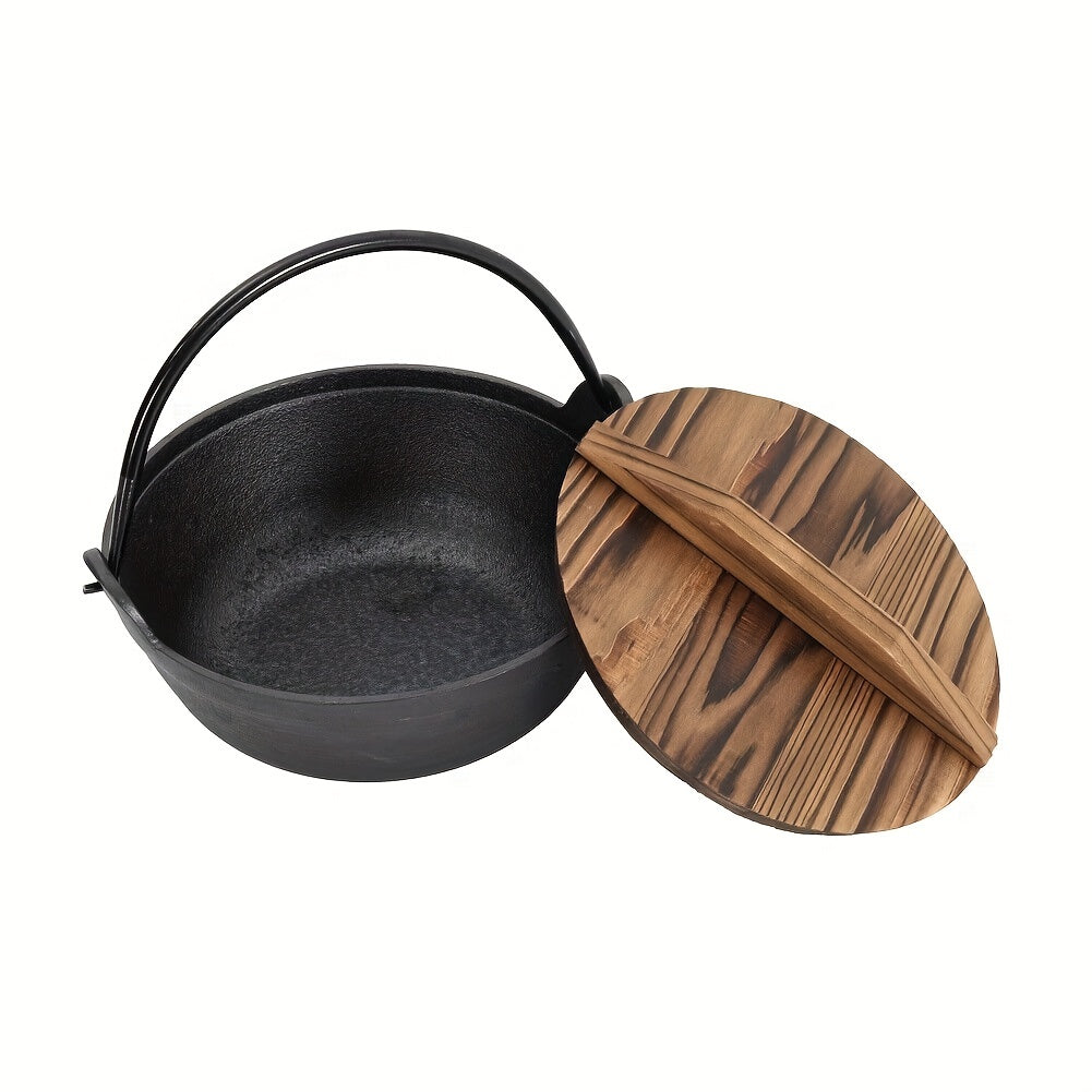 Cast Iron Casserole Dish Pot Pan for Cooking Camping Outdoor Decor