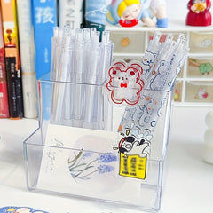 Minimalist Style Office Storage Box With Transparent Compartments