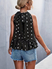 Polka Dot Halter Neck Top for Women
