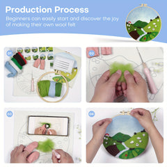 2 Sets Wool Needle Felting Kit - DIY Wool Felt Supplies
