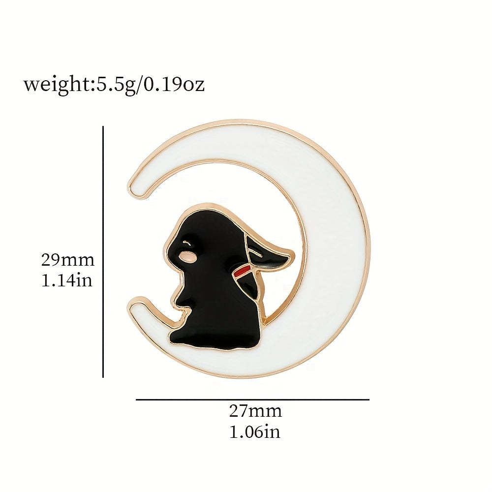 Star Moon Bunny Brooch Pin Set
