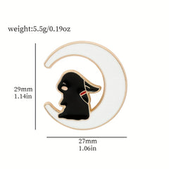 Star Moon Bunny Brooch Pin Set