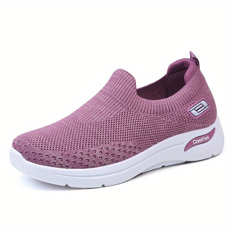 Women's Breathable Knit Slip-On Sneakers Comfortable Outdoor Shoes