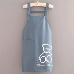Bear Pattern Apron - Waterproof Chef Apron