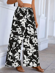Floral Print Wide Leg Pants High Waist Summer Pants Women's Clothing