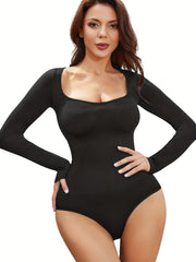 Seamless Tummy Control Body Shaper Long Sleeve Slimmer Underwear