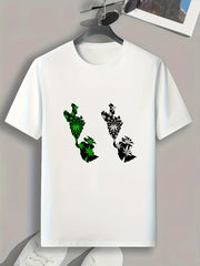 Leaves Print Men's Graphic T shirt for Summer