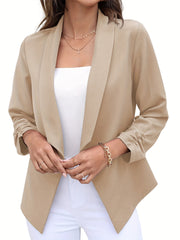Shawl Collar 3/4 Sleeve Blazer for Office & Work