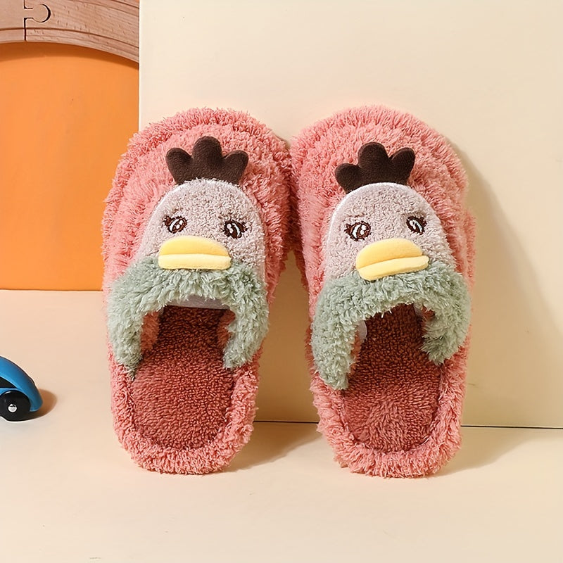 Girls' Cartoon Furry House Shoes, Non Slip Soft Bottom Walking Shoes