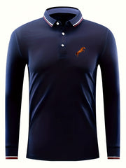 Men's Brown Horse Print Polo Shirt