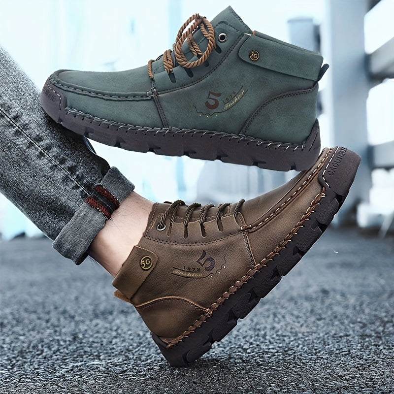 Men's High Top Lace Up Boots Casual Walking Shoes