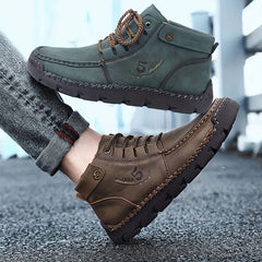 Men's High Top Lace Up Boots Casual Walking Shoes