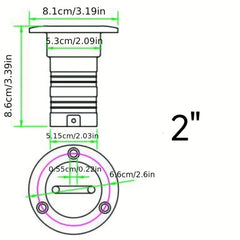 Marine Boat Deck Fuel Filler With Key Cap Stainless Steel