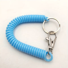 2pcs Retractable Plastic Spring Rope Key Chain Colorful Anti Lost Lanyard