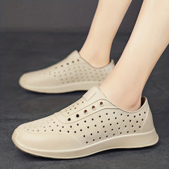 Women's Hollow Out Flat Sandals Slip On Low Top Casual Beach Sandals