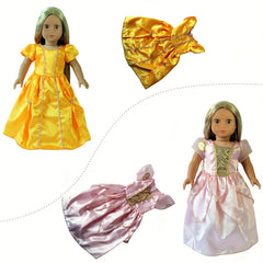 Complete Princess Doll Clothes Set for 45-72 cm Dolls, 6 Outfits, Christmas Gift