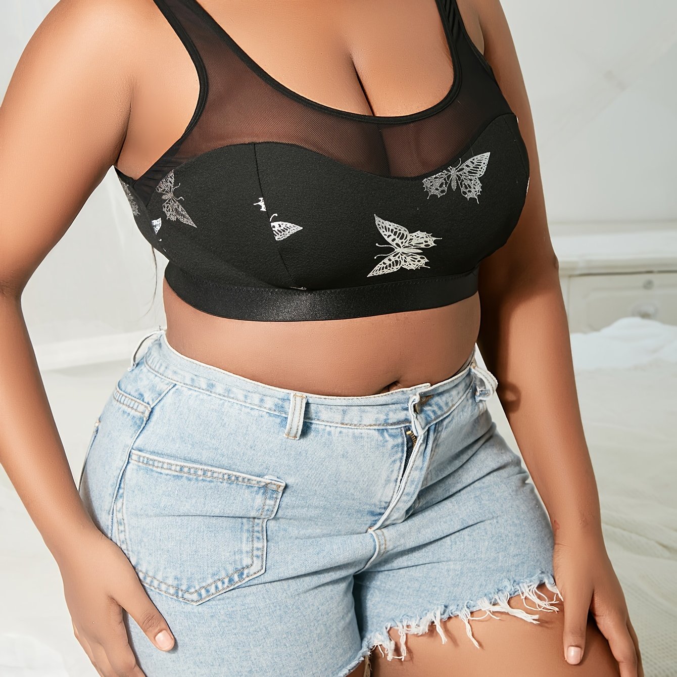 Butterfly Print High Stretch Bralette