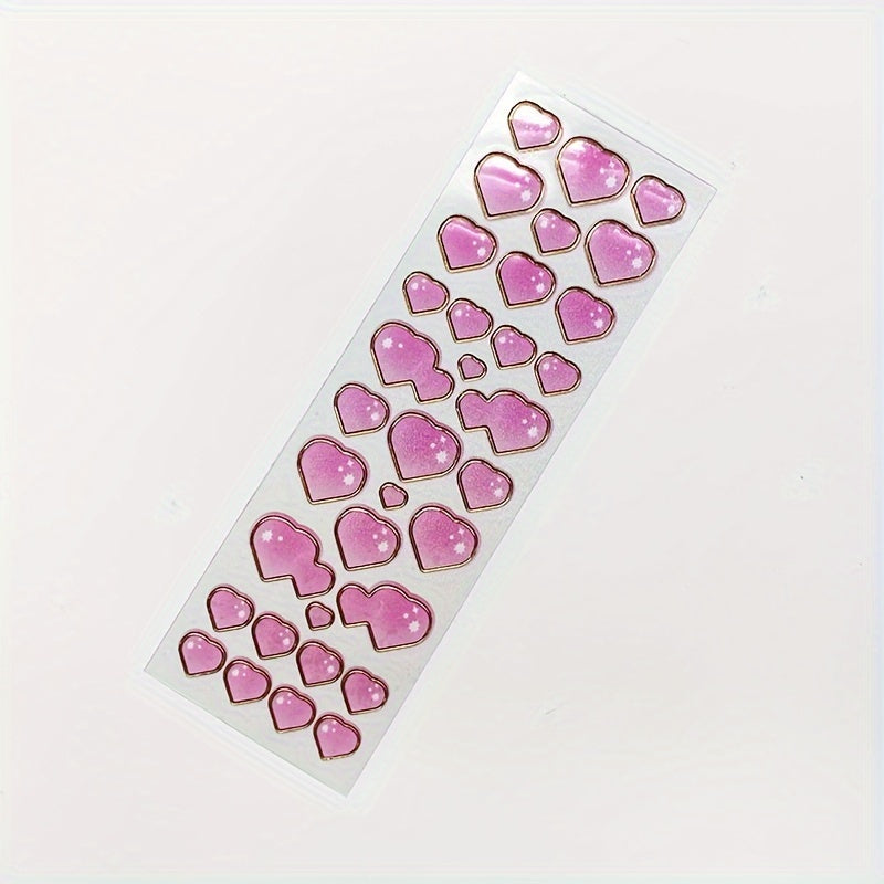 Love Heart Golden Edge Transparent Bubble Sticker DIY Decoration