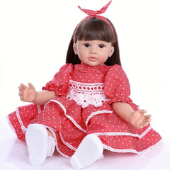 22" Reborn Doll Lifelike 55 Cm Silicone Girl Doll with Long Hair