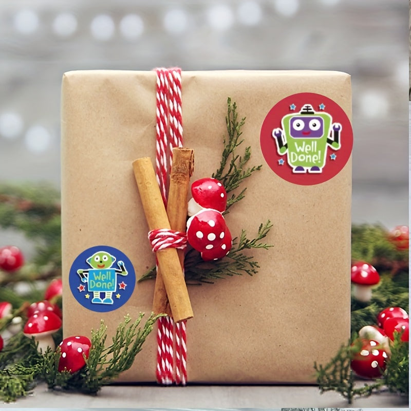 240pcs Cartoon Robot Stickers Paper Self-adhesive Reward Stickers for Students