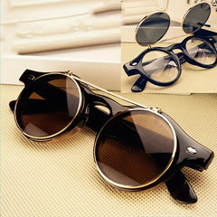 Round Retro Steampunk Sunglasses UV400