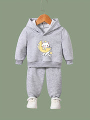 Cat & Moon Print Girls Outfits For Spring Fall Outdoor
