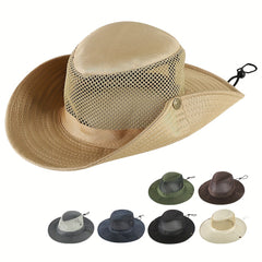 Men's Wide Brim UV Protection Sun Hat for Summer Beach Fishing Hiking