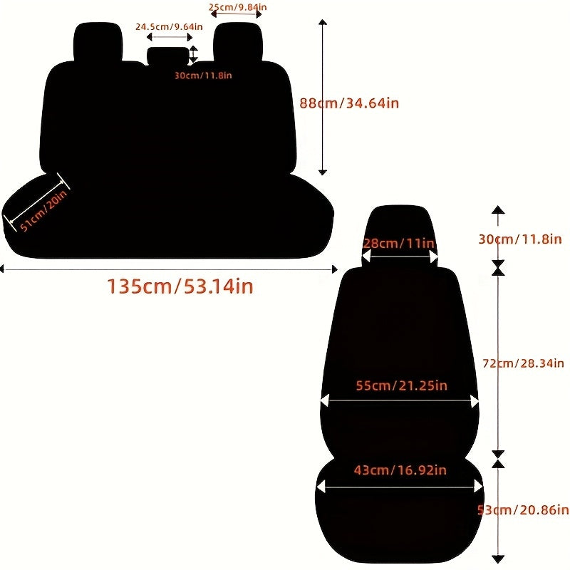 5 seat Full Coverage Faux Leather Car Universal Seat Cover with Waist Support