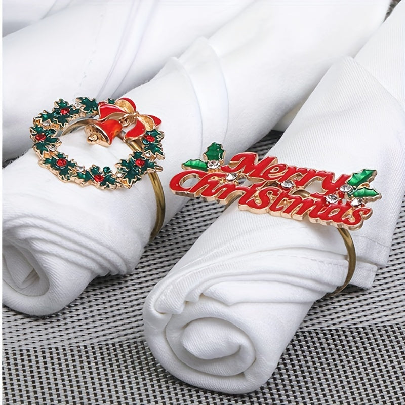 Christmas Fawn Napkin Buckle Metal Cloth Ring Home Decor