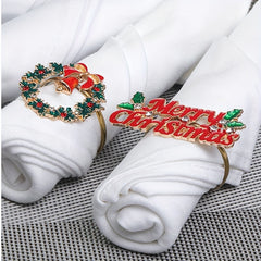 Christmas Fawn Napkin Buckle Metal Cloth Ring Home Decor