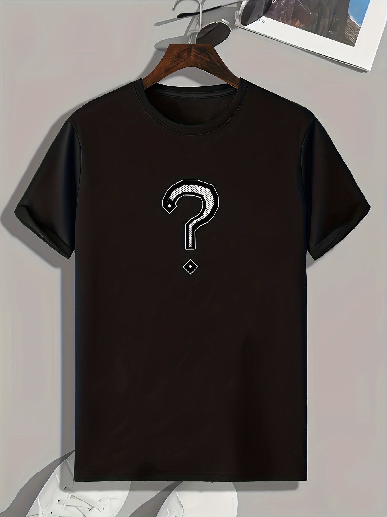 Men's Mark Pattern Print Comfy Sports T-shirt