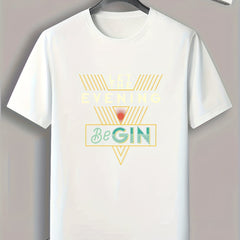 Gin Lover Slogan Men's Sports T-shirt Graphic Tee
