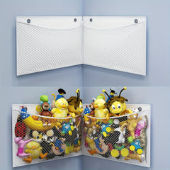 Corner Storage Hanging Bag Large Net Bag For Wall Toy Doll Plush Toy Organizer
