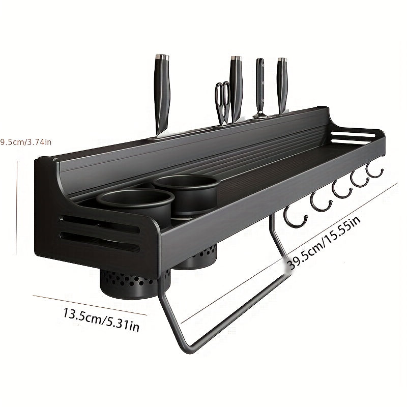 Kitchen Storage Rack Wall-mounted Aluminum Chopsticks Rack