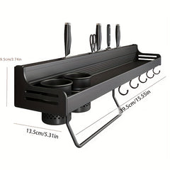 Kitchen Storage Rack Wall-mounted Aluminum Chopsticks Rack